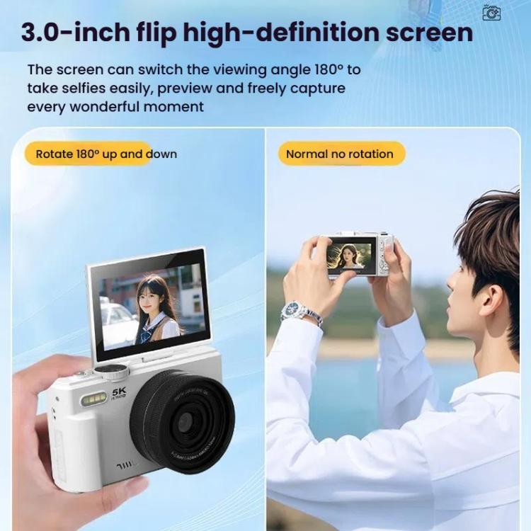W1 5K HD Digital Camera 75MP 18X Digital Zoom WiFi Video Recorder With Flip Screen W1 5K HD Digital Camera 75MP 18X Digital Zoom WiFi Video Recorder With Flip Screen